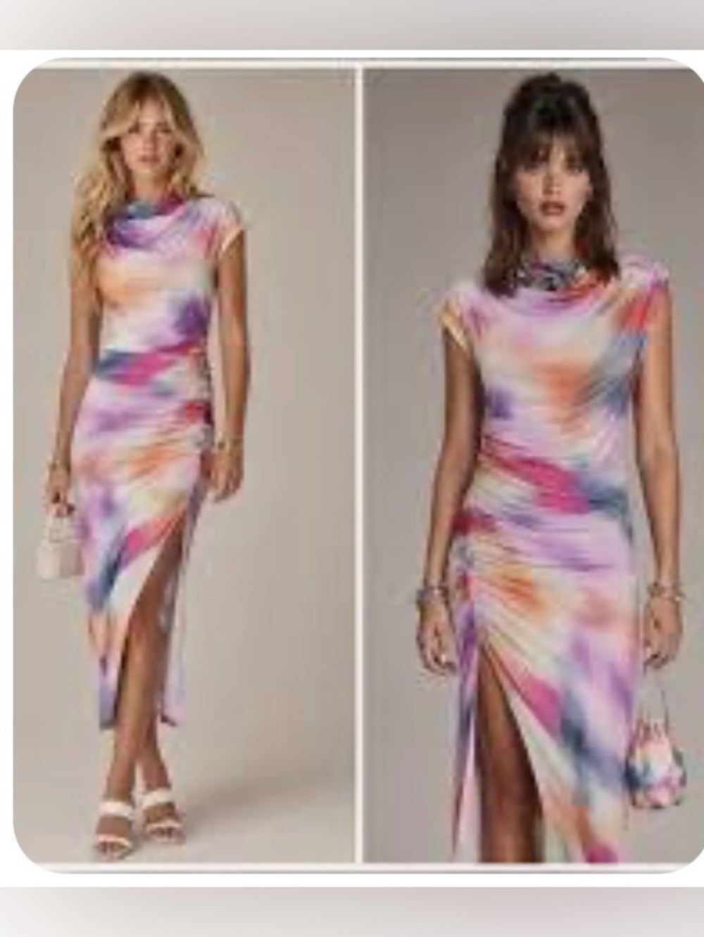vibrant watercolor tie-dye mesh midi dress from Anthropologie size small